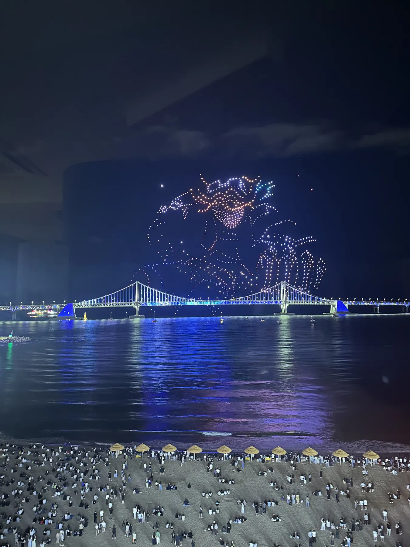 Actual Prada Spa Gwangalli, Busan: drone show bridge