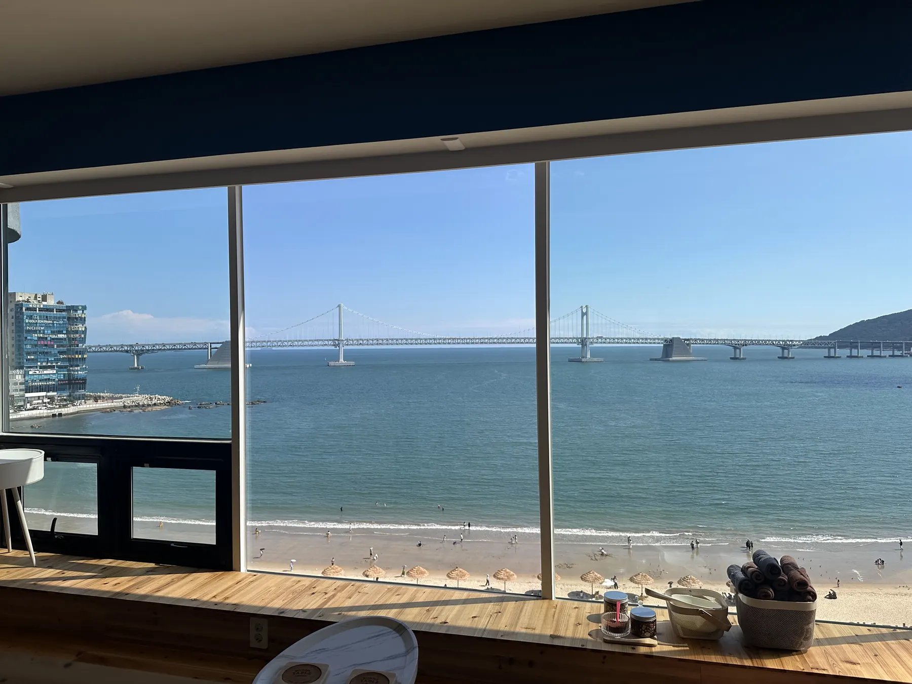 ocean-facing windows at Prada Spa Gwangalli, Busan