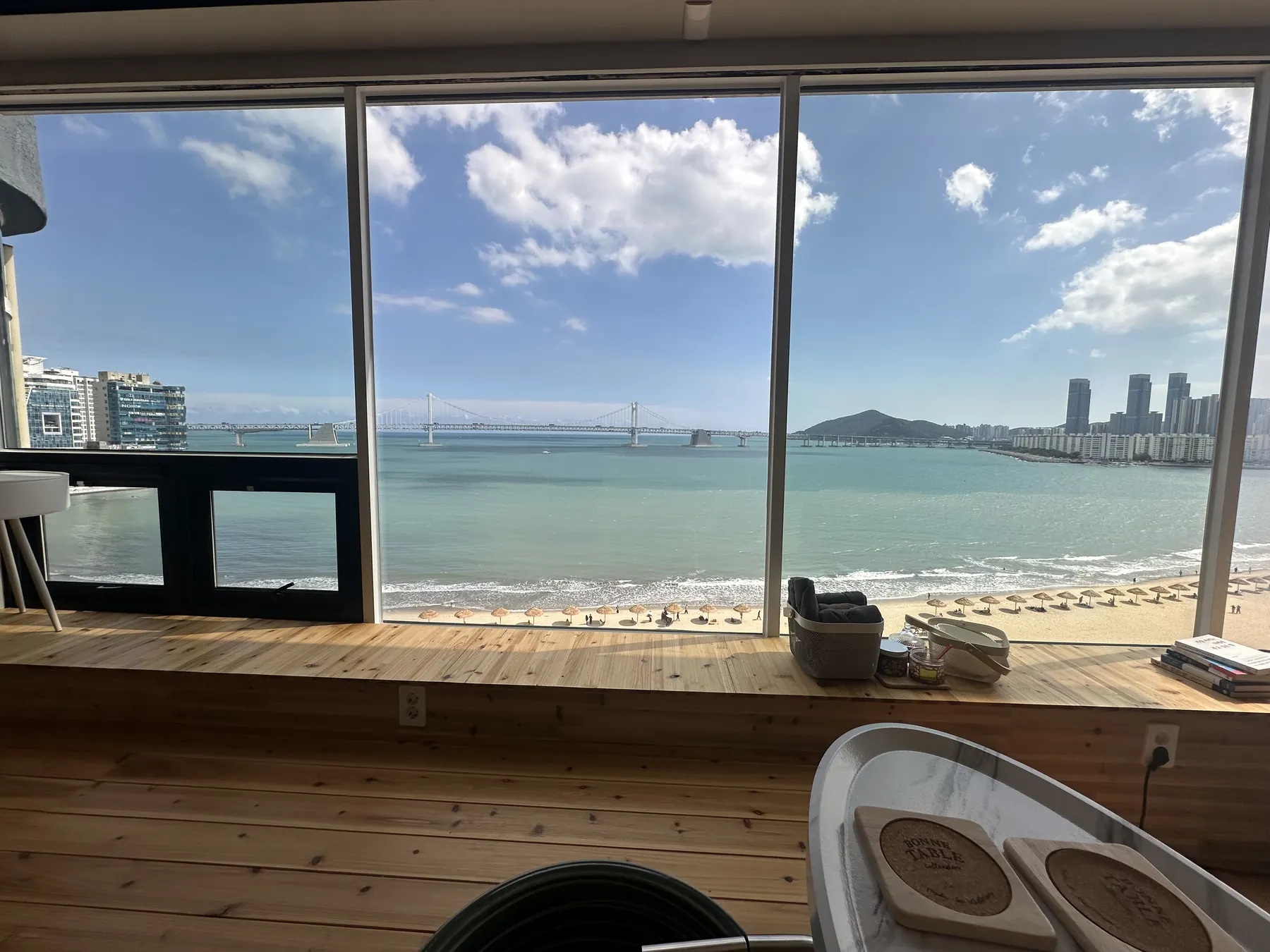sunny beach view at Prada Spa Gwangalli, Busan